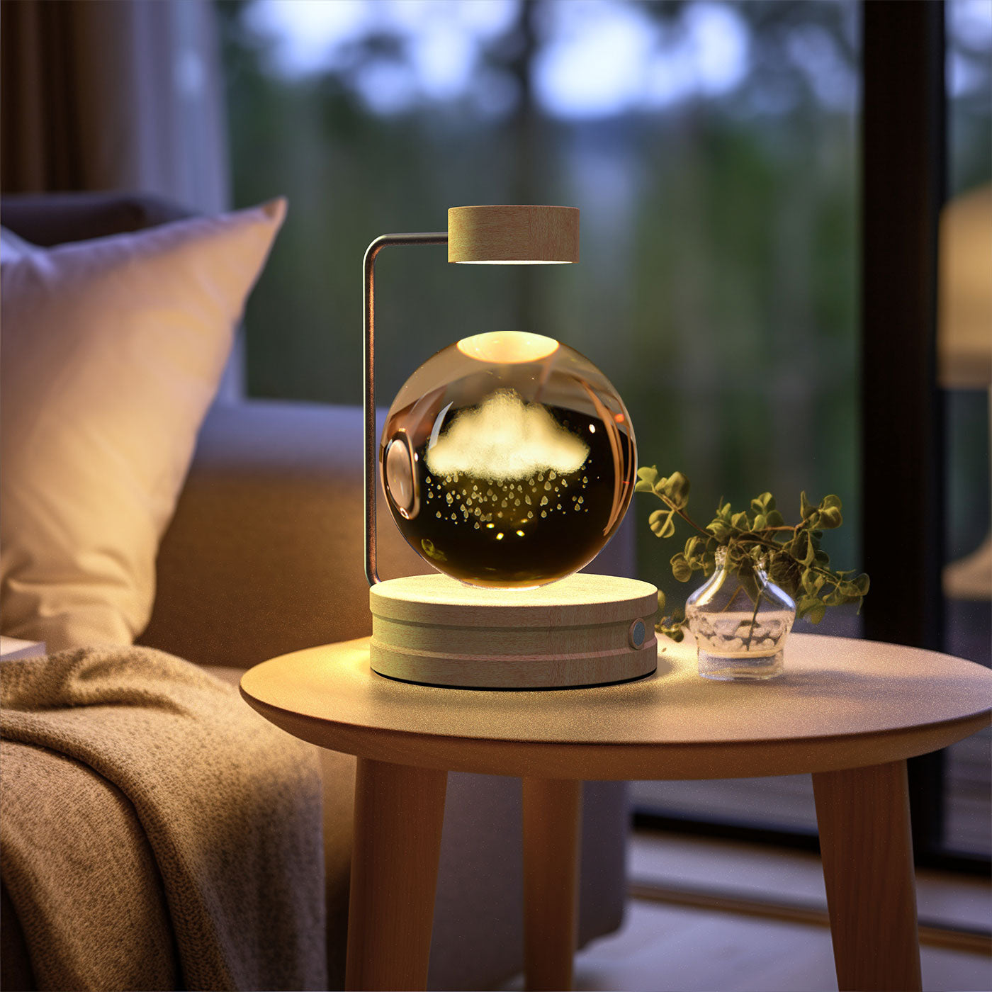 Cosmic Crystal Dinosaur Night Light – 3D Engraved Warm Bedside Lamp (USB Touch)