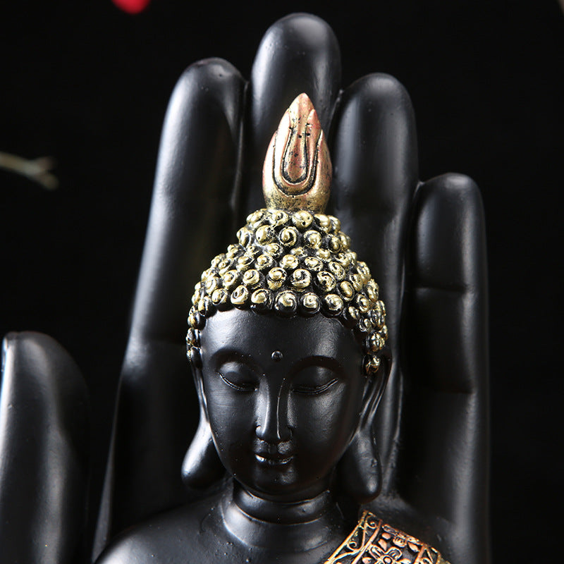 Serenity Buddha Desk Statue – Green Resin Feng Shui Meditation Decor