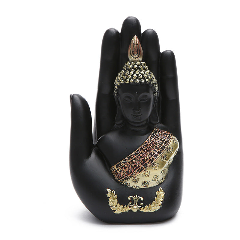 Serenity Buddha Desk Statue – Green Resin Feng Shui Meditation Decor