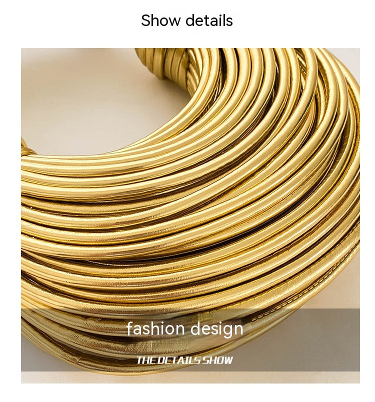 Instafamous Shiny Metal Noodle Underarm Bag – Trendy Chain Street-Style Shoulder Purse