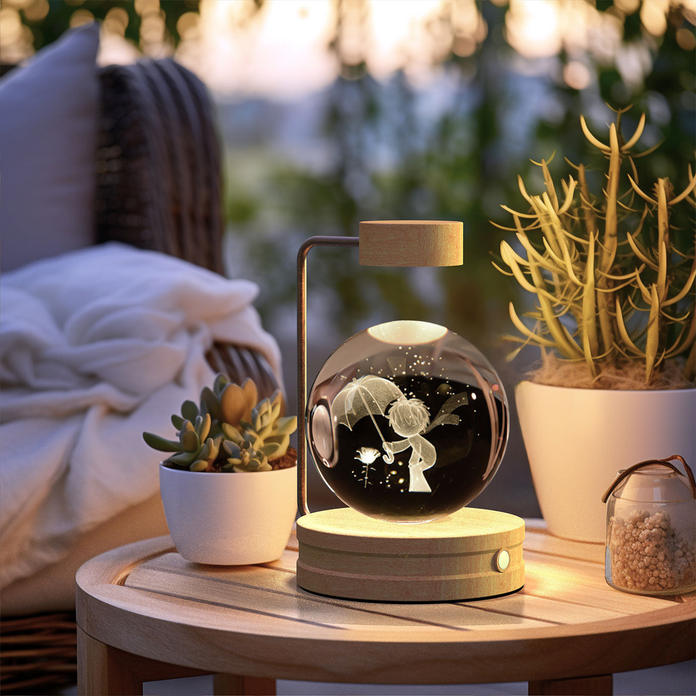 Cosmic Crystal Dinosaur Night Light – 3D Engraved Warm Bedside Lamp (USB Touch)