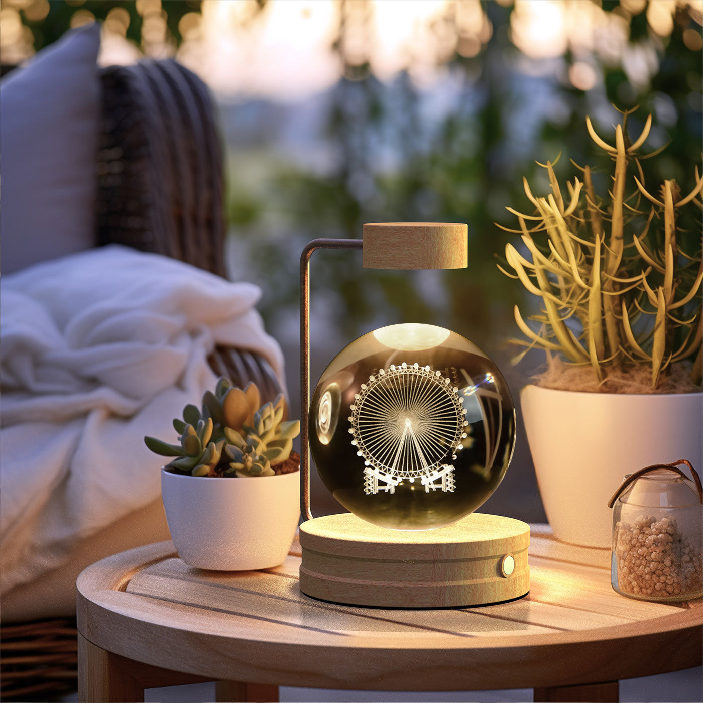 Cosmic Crystal Dinosaur Night Light – 3D Engraved Warm Bedside Lamp (USB Touch)