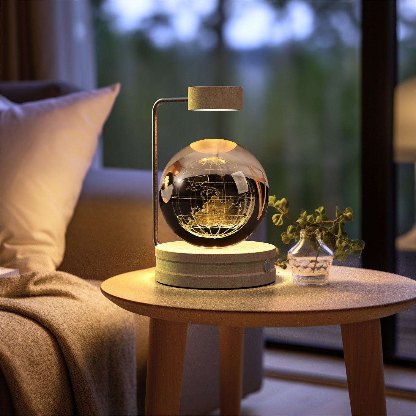 Cosmic Crystal Dinosaur Night Light – 3D Engraved Warm Bedside Lamp (USB Touch)