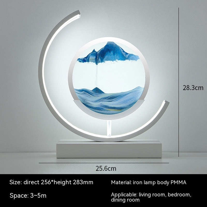 Chinese Hourglass Glass Table Lamp – Aesthetic Sand Glow Décor