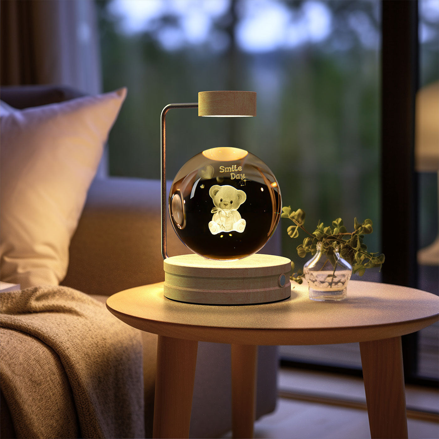 Cosmic Crystal Dinosaur Night Light – 3D Engraved Warm Bedside Lamp (USB Touch)