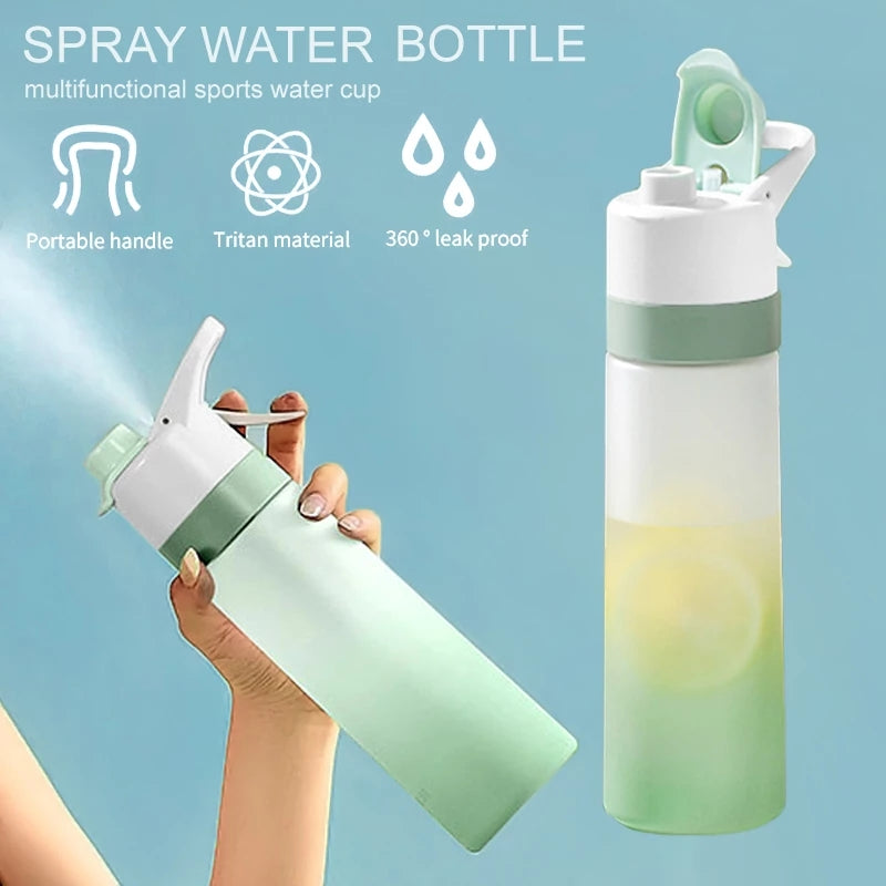 Spray Sport Water Bottle – Large Capacity, Mist Cooling & Leakproof Design