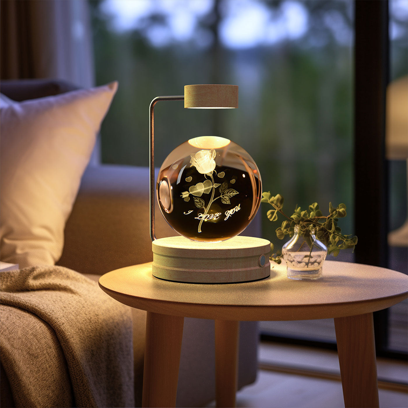 Cosmic Crystal Dinosaur Night Light – 3D Engraved Warm Bedside Lamp (USB Touch)