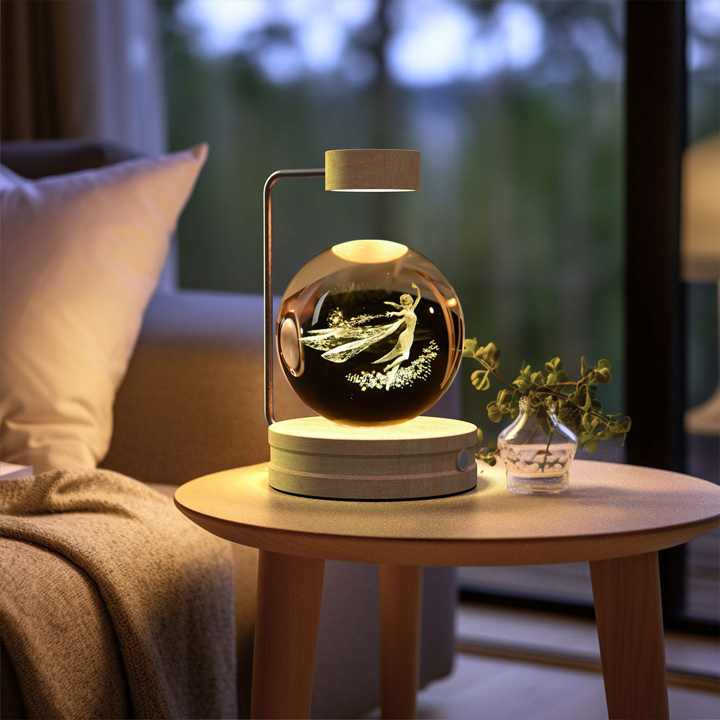 Cosmic Crystal Dinosaur Night Light – 3D Engraved Warm Bedside Lamp (USB Touch)